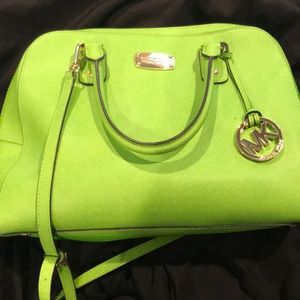 Large Bright Green Michael Kors purse